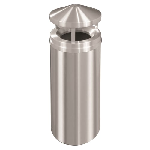 Glaro® New Yorker 16 Gallon Canopy Top Waste Receptacle, Satin Aluminum